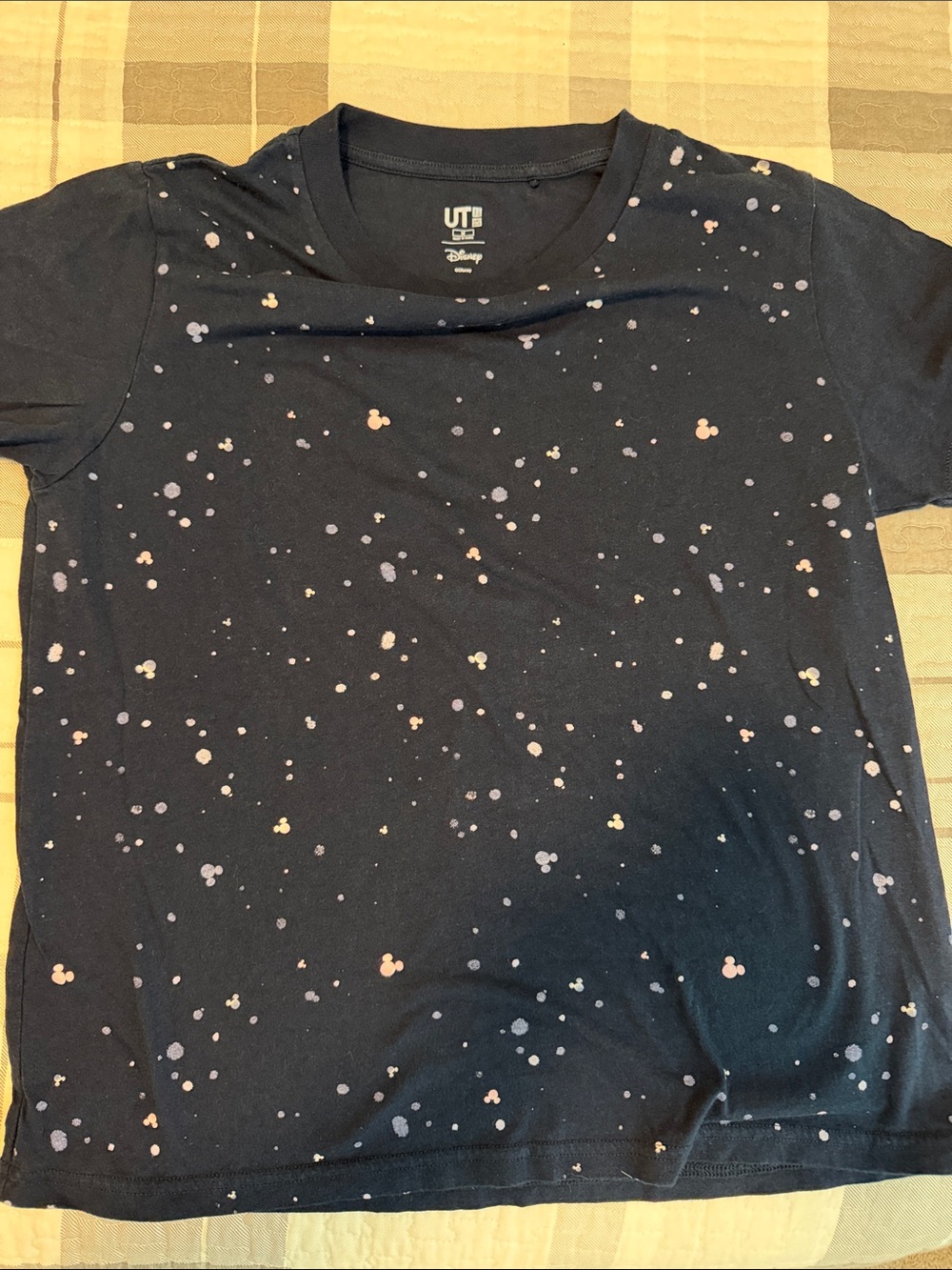 Disney Navy Tee with Pink & Lavender Splatter